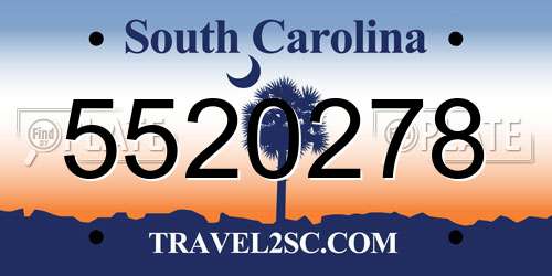5520278 South Carolina License Plate