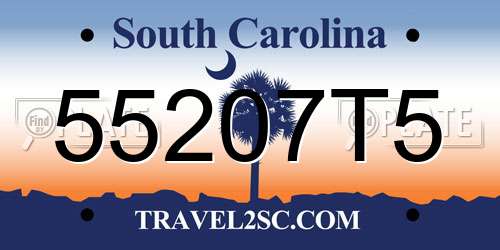 55207T5 South Carolina License Plate