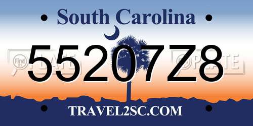 55207Z8 South Carolina License Plate
