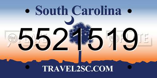 5521519 South Carolina License Plate