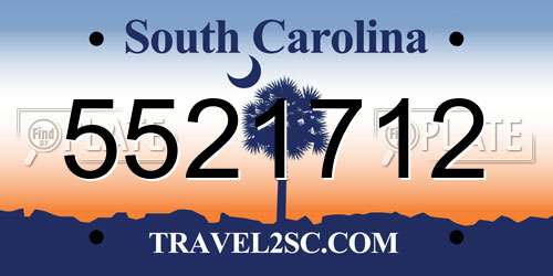 5521712 South Carolina License Plate