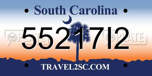 55217I2 South Carolina License Plate