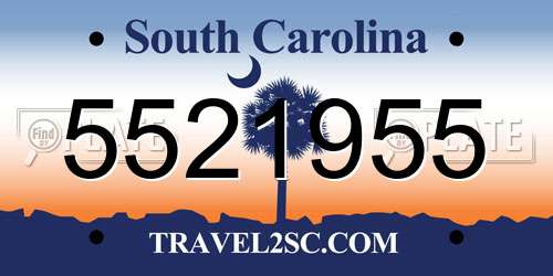 5521955 South Carolina License Plate