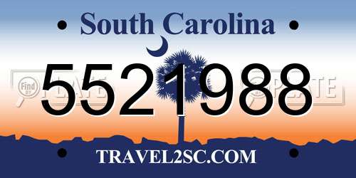 5521988 South Carolina License Plate