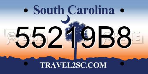 55219B8 South Carolina License Plate