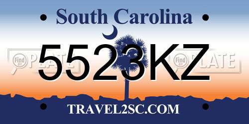 5523KZ South Carolina License Plate