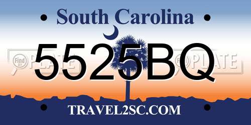 5525BQ South Carolina License Plate