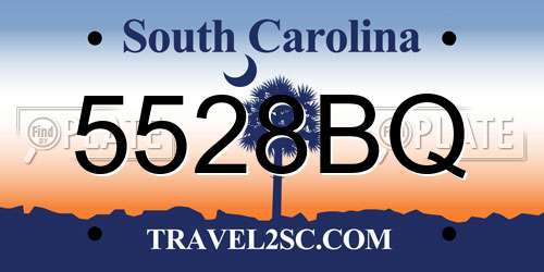5528BQ South Carolina License Plate