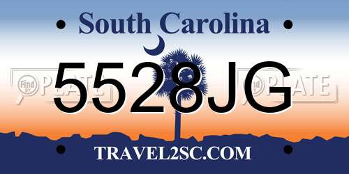 5528JG South Carolina License Plate