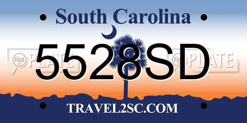 5528SD South Carolina License Plate