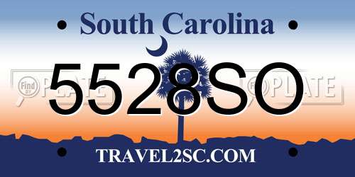 5528SO South Carolina License Plate