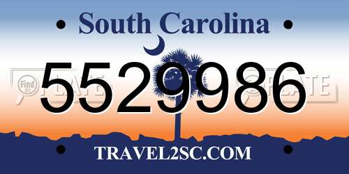 5529986 South Carolina License Plate