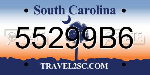 55299B6 South Carolina License Plate