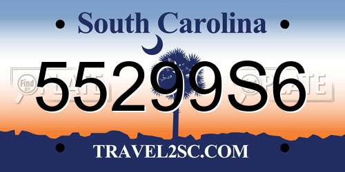 55299S6 South Carolina License Plate