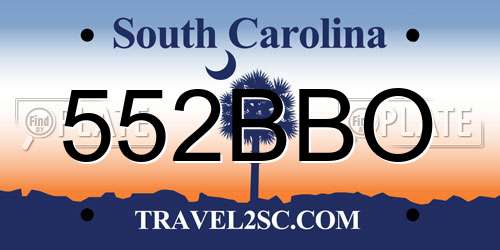 552BBO South Carolina License Plate