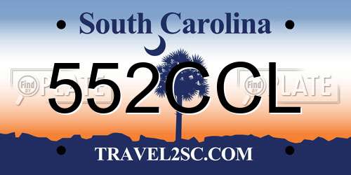 552CCL South Carolina License Plate
