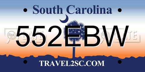 552EBW South Carolina License Plate