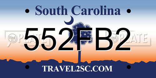 552FB2 South Carolina License Plate