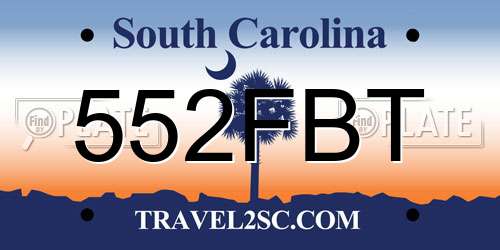 552FBT South Carolina License Plate