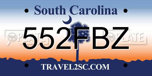 552FBZ South Carolina License Plate