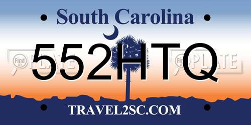 552HTQ South Carolina License Plate