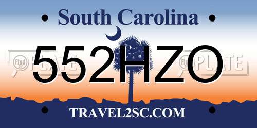 552HZO South Carolina License Plate