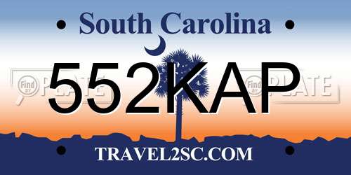 552KAP South Carolina License Plate