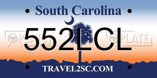 552LCL South Carolina License Plate