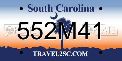 552M41 South Carolina License Plate