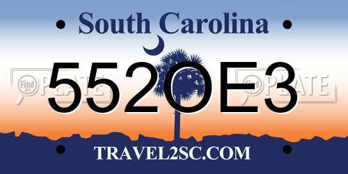 552OE3 South Carolina License Plate