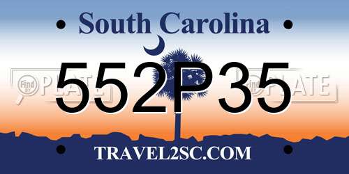 552P35 South Carolina License Plate