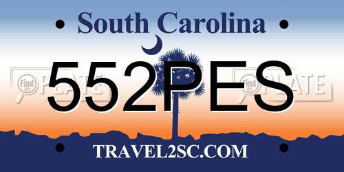 552PES South Carolina License Plate