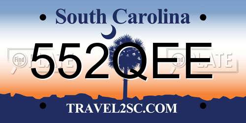 552QEE South Carolina License Plate