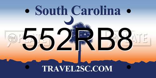 552RB8 South Carolina License Plate