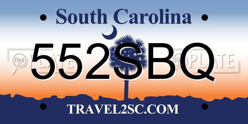 552SBQ South Carolina License Plate