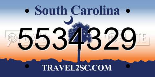 5534329 South Carolina License Plate