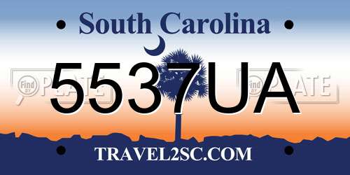 5537UA South Carolina License Plate
