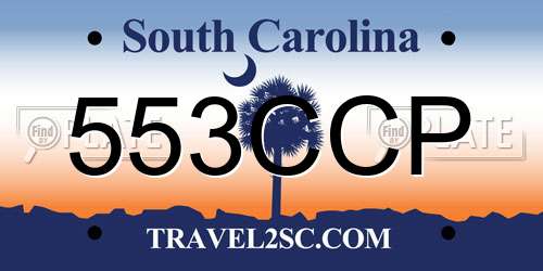 553CCP South Carolina License Plate