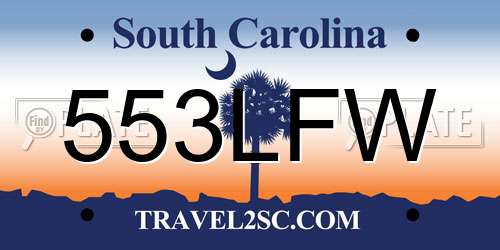 553LFW South Carolina License Plate