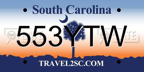 553YTW South Carolina License Plate