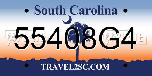 55408G4 South Carolina License Plate