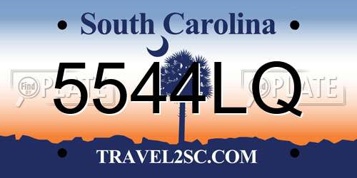 5544LQ South Carolina License Plate