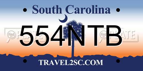 554NTB South Carolina License Plate