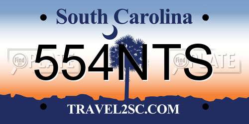 554NTS South Carolina License Plate