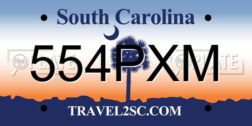 554PXM South Carolina License Plate