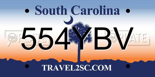 554YBV South Carolina License Plate