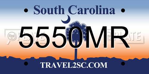 5550MR South Carolina License Plate