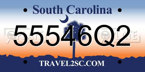 55546Q2 South Carolina License Plate