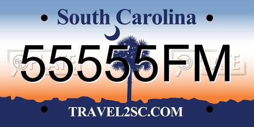 55555FM South Carolina License Plate