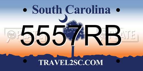 5557RB South Carolina License Plate